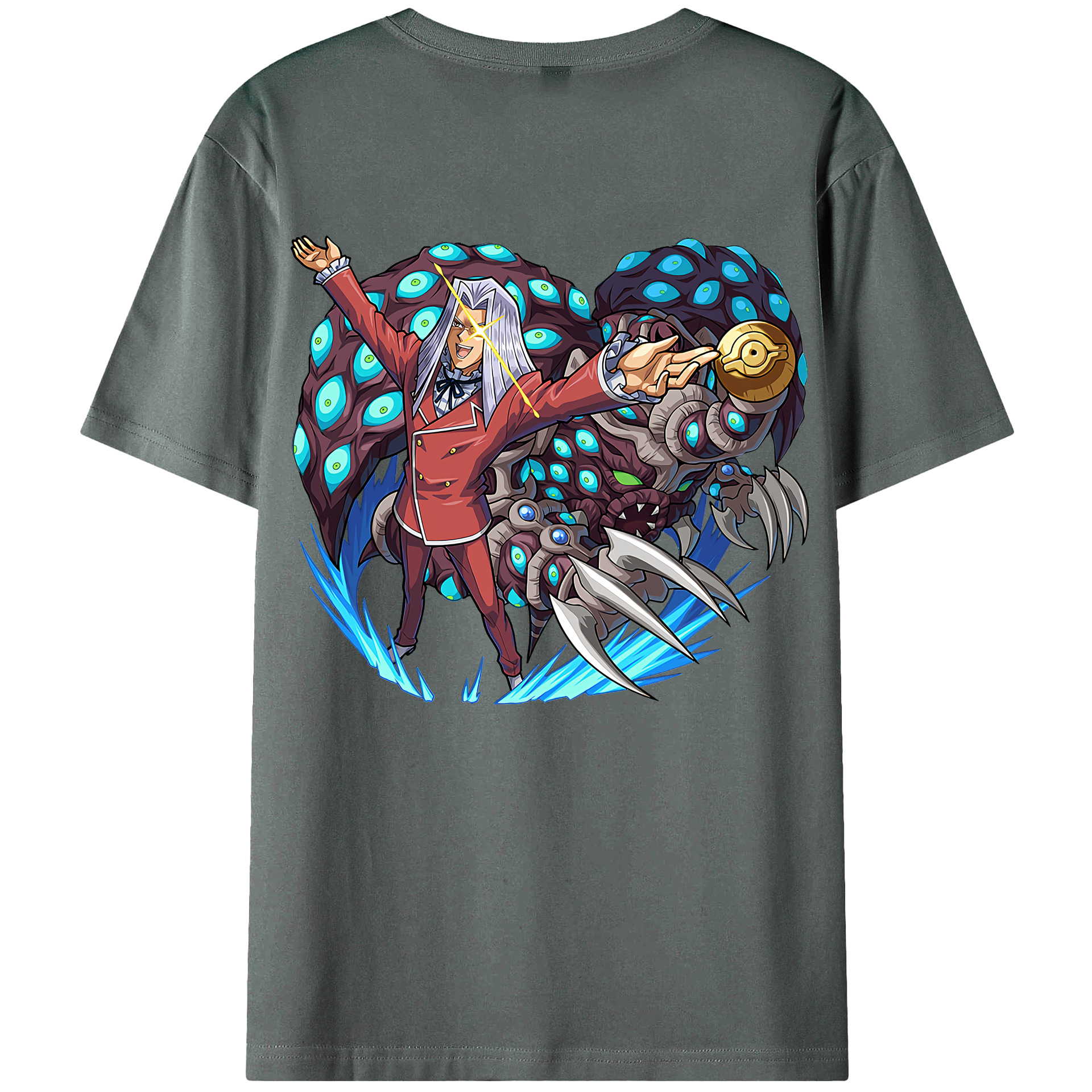 （画像用） 遊☆戯☆王 Yu-Gi-Oh! 綿100％ メンズ半袖Tシャツ（バックプリント） 通気性